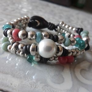 UNO de 50 Multistrand Leather Bracelet